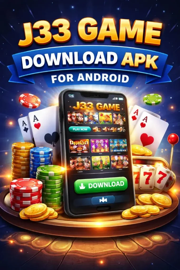J33 Game download banner showing casino style mobile game interface