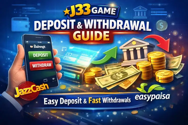 J33 Game deposit and withdrawal guide using JazzCash and EasyPaisa